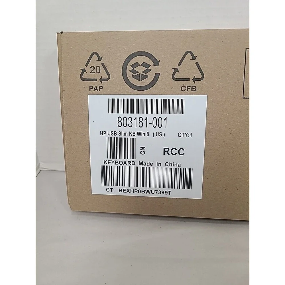 HP Hewlett Packard USB Slim KB 803181-001 Black Keyboard